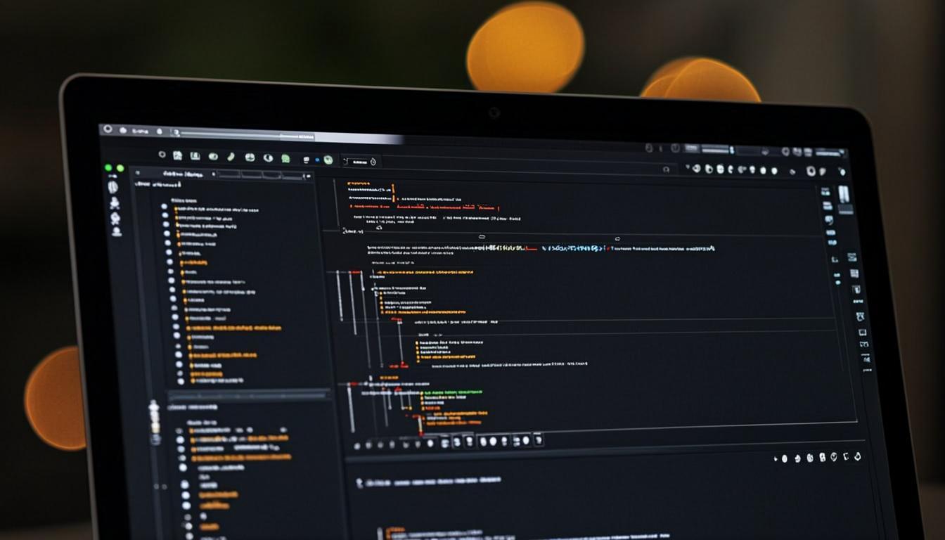 Code editor in dark theme