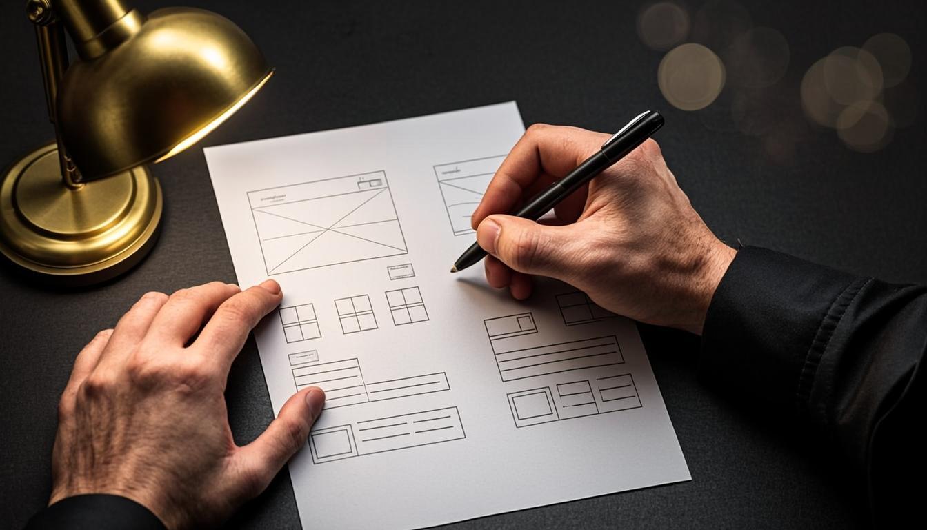 Designer sketching wireframes